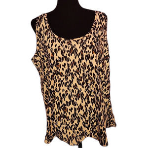 Tan Leopard animal print Faded Glory Plus Size XXL SZ 20 Junior's Plus Tank Top